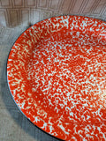 Red and White Enamel Serving Platter