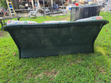 Lloyd Flanders Green Wicker Sofa w/Floral Cushions