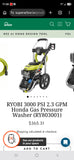 Ryobi/Honda Gas Powered GCV160 Power Washer