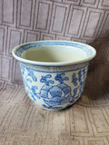 Small Blue and White Ceramic Planter