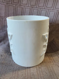 Matte White Cylindrical Snowflake Pillar Candle Holder