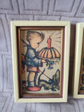 Pair of Original Hummel Miniature Prints (B)