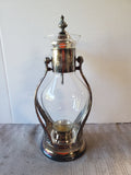 Silverplate and Glass Tilting Warming Coffee Carafe
