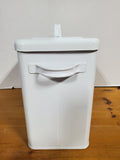 White Metal Laundry Soap Powder Container with Scoop