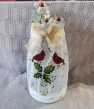 Glass Cardinal Lighted Jar