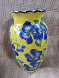 (A) Andrea by Sadek Yellow and Blue Floral Vase (2 AVAILABLE PRICED INDIVIDUALLY AT $18 EACH)