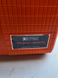 Vintage Sears Orange Cooler w/Aluminum Handles