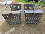 Two Galvanized Storage Baskets
