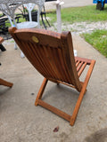 CHILD SIZE Com Teak Folding Table and Chairs Set (3-Pieces)