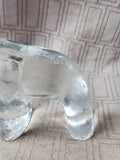 Kosta Boda Style Clear Glass Elephant Paperweight