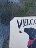 Painted Slate Black Lab Welcome Plaque