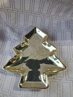 Studio Nova Christmas Shine Gold Toned Ceramic Tree Candy Dish