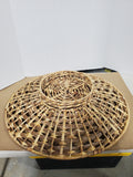 Large Woven Basket Pedestal Bowl