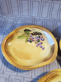 Set of 3 Clay Art Grape Hor D'oeuvre Plates