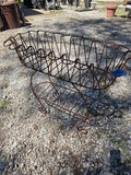 Wraught Iron Rusted Oval Curl Plant Stand