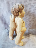 Signed Lee Bortin Boy Whispering in Friend's Ear Sculpture