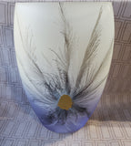 Frosted Glass Vase with Feather Design