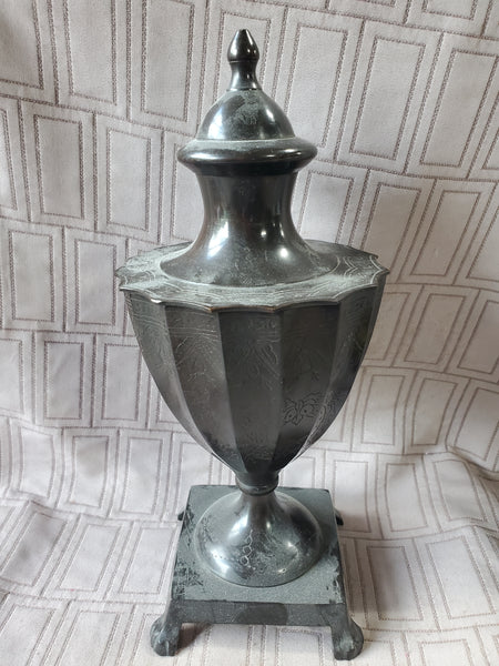 Vintage Metal Covered Urn