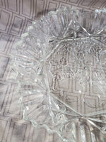 Vintage Clear Glass Fruit Pattern Serving Bowl