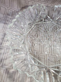 Vintage Clear Glass Fruit Pattern Serving Bowl