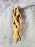 Hand Carved Wooden Puzzle Plant Stand