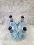 Set of 4 Blue and Purple Stemmed Goblets
