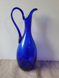 Hand Blown Cobalt Blue Glass Pitcher