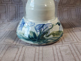 Signed Glazed Pottery Oil Lamp