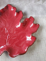 Harry and David Red Leaf Plate