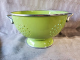 Green Enameled Colander