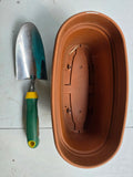 Oblong Plastic Planter and Small Gardening Shovel