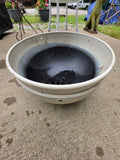 Two Faux Cement Hanging Plastic Planters