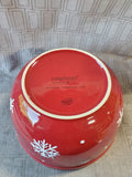 Longaberger Red Snowflake Mixing Bowl