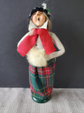 (G) Byers' Choice Carolers Signed "Woman with Fur Muff" Figurine