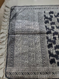 Black and Silver Toned Paisley Table Runner
