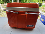 Vintage Sears Orange Cooler w/Aluminum Handles