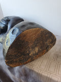 Heavy African Folk Art Dark Wood Woman Bust