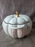 Cook's Essentials 3.5 Qt White Cast Iron Pumpkin Dutch Oven