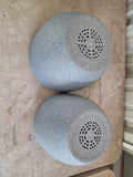 Two Sturdy Grey Plastic Planters