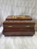 Virginia Metalcrafters Colonial Williamsburg Restoration Mahogany Wood Tea Box MISSING KEY