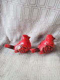 Pair of Red Cardinal Salt and Pepper Shakers
