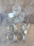 5 Piece UVA Clear Glass Decanter and Lowball Tumbler Set