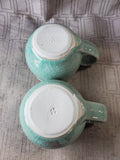 Pair of Green Crackle Glazed Mugs