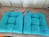 Pair of Teal Seat Cushions w/Ties