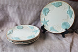 Set of 4 Cracker Barrel Stoneware Beach Themed Dinner Plates