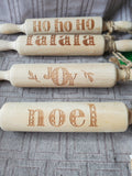 Assorted Lot of Miniature Christmas Wooden Rolling Pins and Cheese Boards
