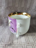 Purple Floral Teacup and Saucer Set