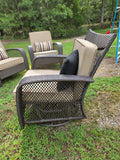 Brown All Weather Wicker Swivel/Rocking Chair w/Solarium Cushions (Copy)
