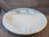 White Embossed Fruit Ceramic Serving Platter