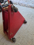 Red Metal Rolling Mechanics Stool